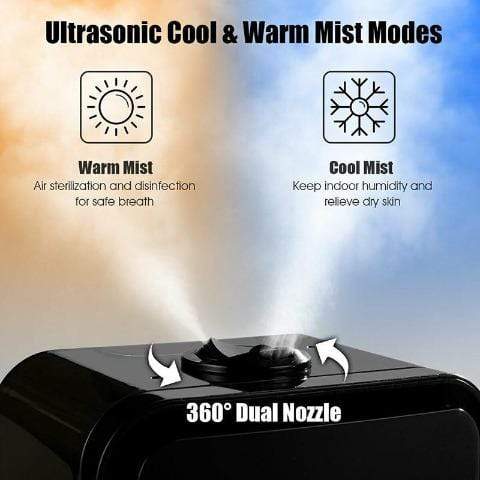 4.5L Ultrasonic Cool Warm Humidifier with Remote Control 360° Nozzle and 3 Level Mist Volume Humidifier