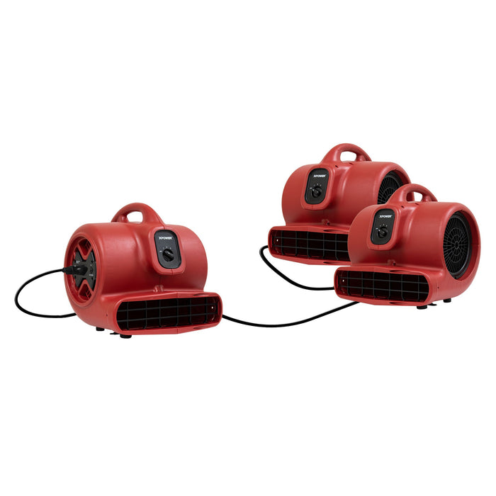 XPOWER X-600A -2400 CFM 3 Speed Air Mover- Red