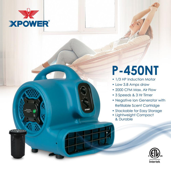 XPOWER P-450NT Freshen Aire - 2000 CFM 3 Speed Scented Air Mover